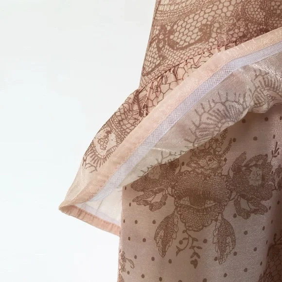 Stunning Designer Pink Chiffon Lace Pearl Maxi Dress